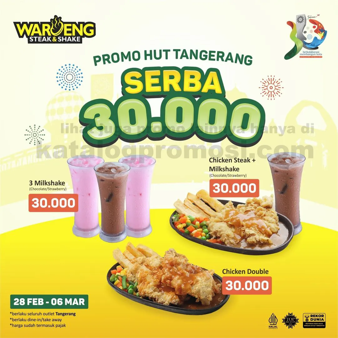 Promo Waroeng Steak & Shake Spesial HUT TANGERANG - SERBA 30RIBU