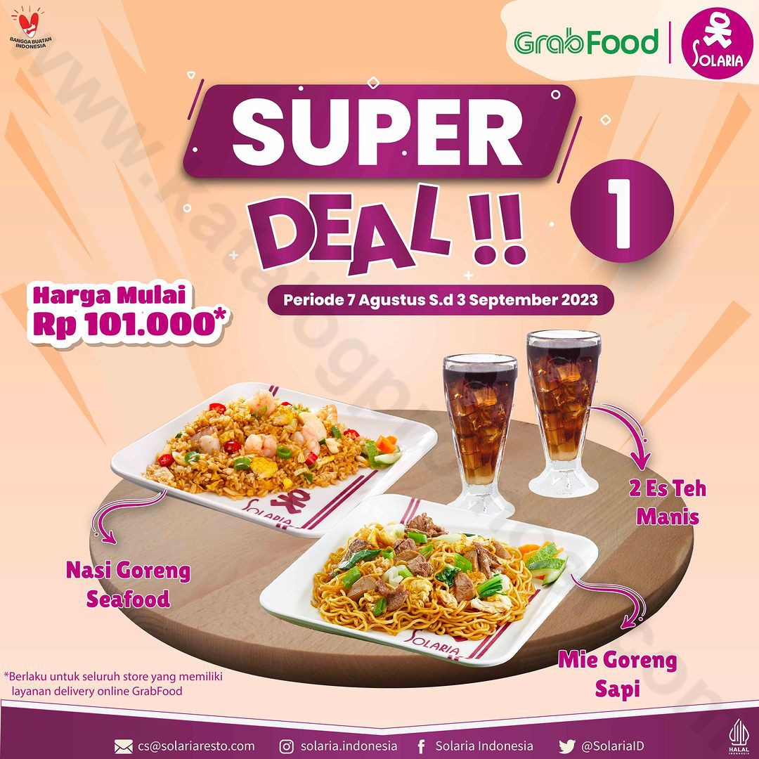 Promo SOLARIA GRABFOOD SUPER DEAL! Harga Paket Mulai Dari Rp. 60.000*