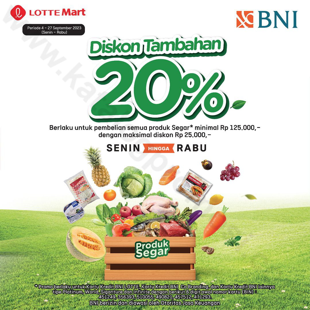 LOTTEMART Promo TAMBAHAN DISKON 20% Untuk Semua Produk Fresh Khusus ...