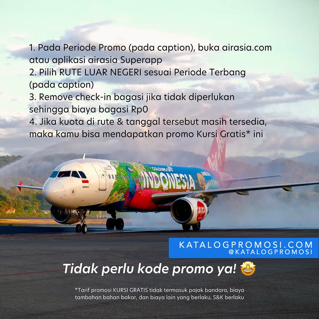 Promo AirAsia Kursi Gratis - Tiket Internasional Mulai Rp. 0* Saja