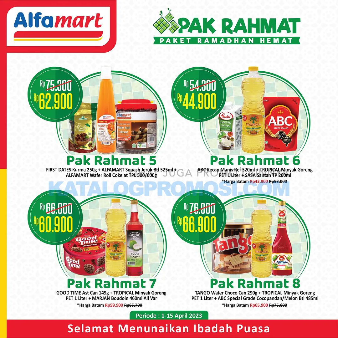 Promo ALFAMART PAKET PAK RAHMAT dan BU RAHMAT - RAMADHAN HEMAT periode 01-15 APRIL 2023