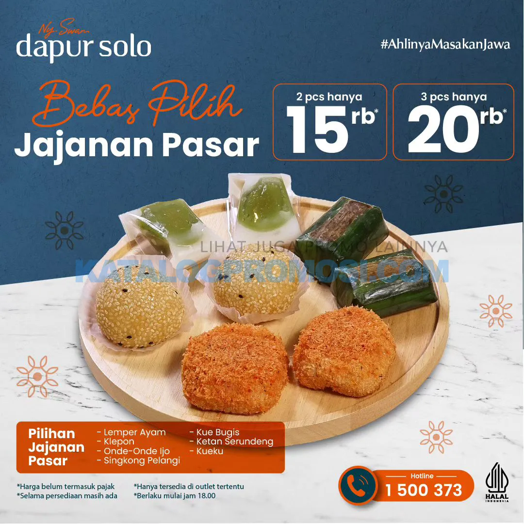 Promo DAPUR SOLO Bebas Pilih Aneka Jajanan Pasar - 3pcs hanya Rp. 20.000