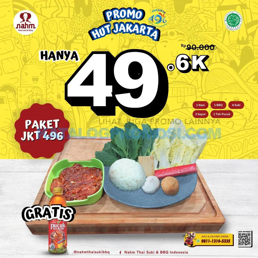 Promo NAHM THAI SUKI & BBQ PAKET JKT 496 - Harga Spesial cuma Rp. 49.600