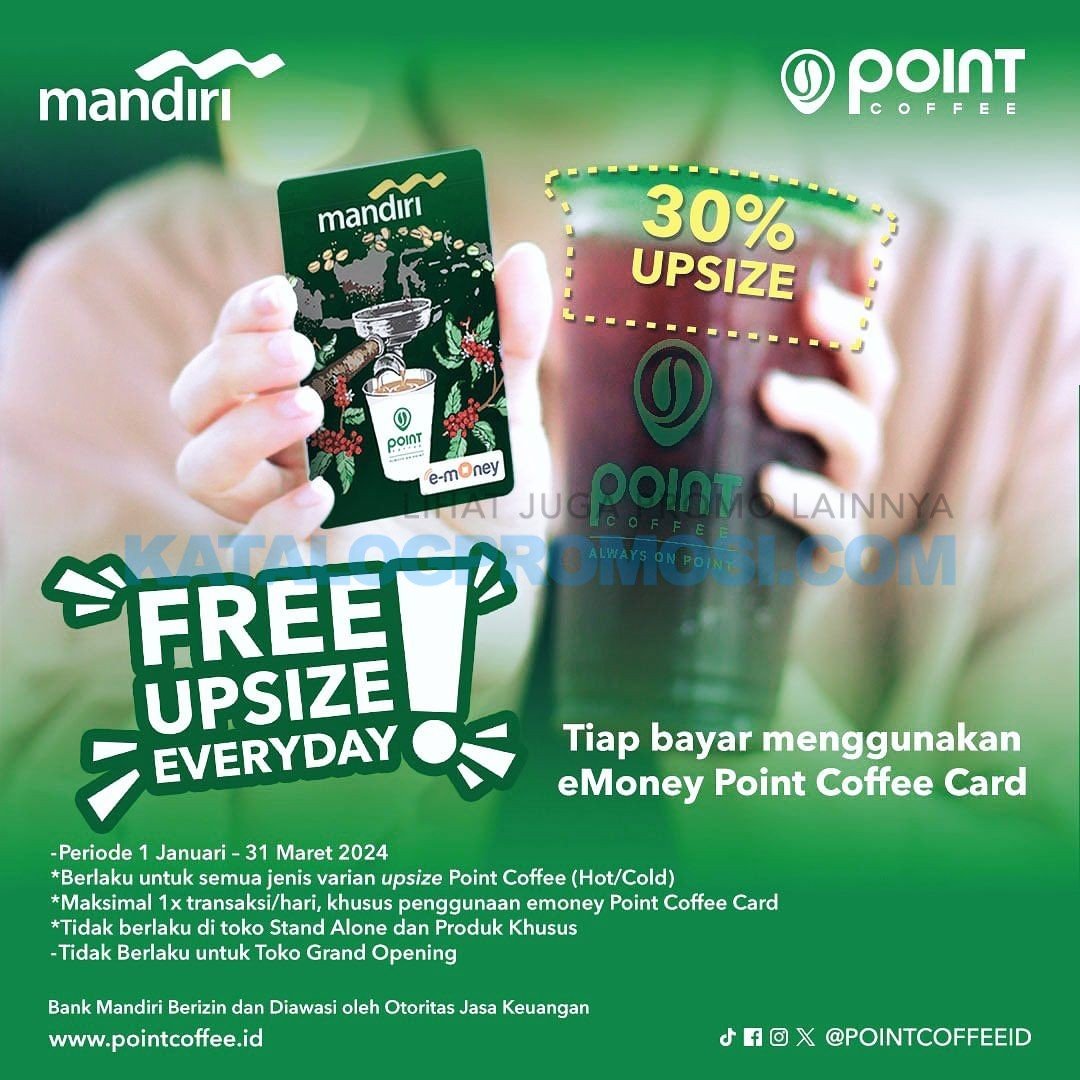 PROMO POINT COFFEE Free Upsize with E-Money Point Coffee Card