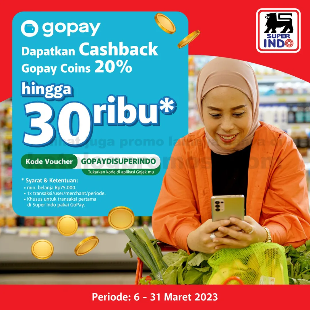 Promo SUPERINDO GOPAY - Dapatkan Cashback Gopay Points hingga 20%*