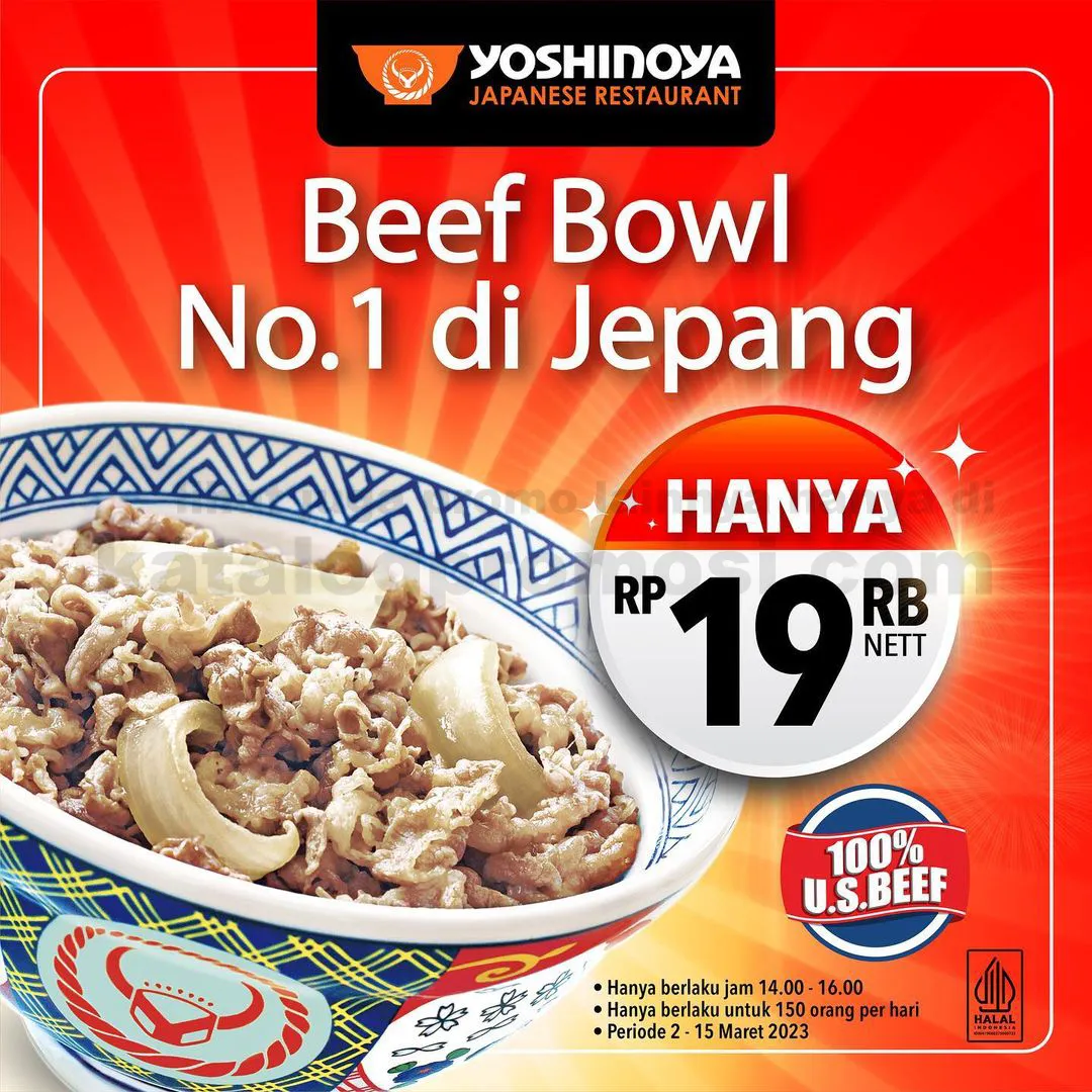 Promo YOSHINOYA HARGA SPESIAL Beef Bowl HANYA Rp 19RIBU aja