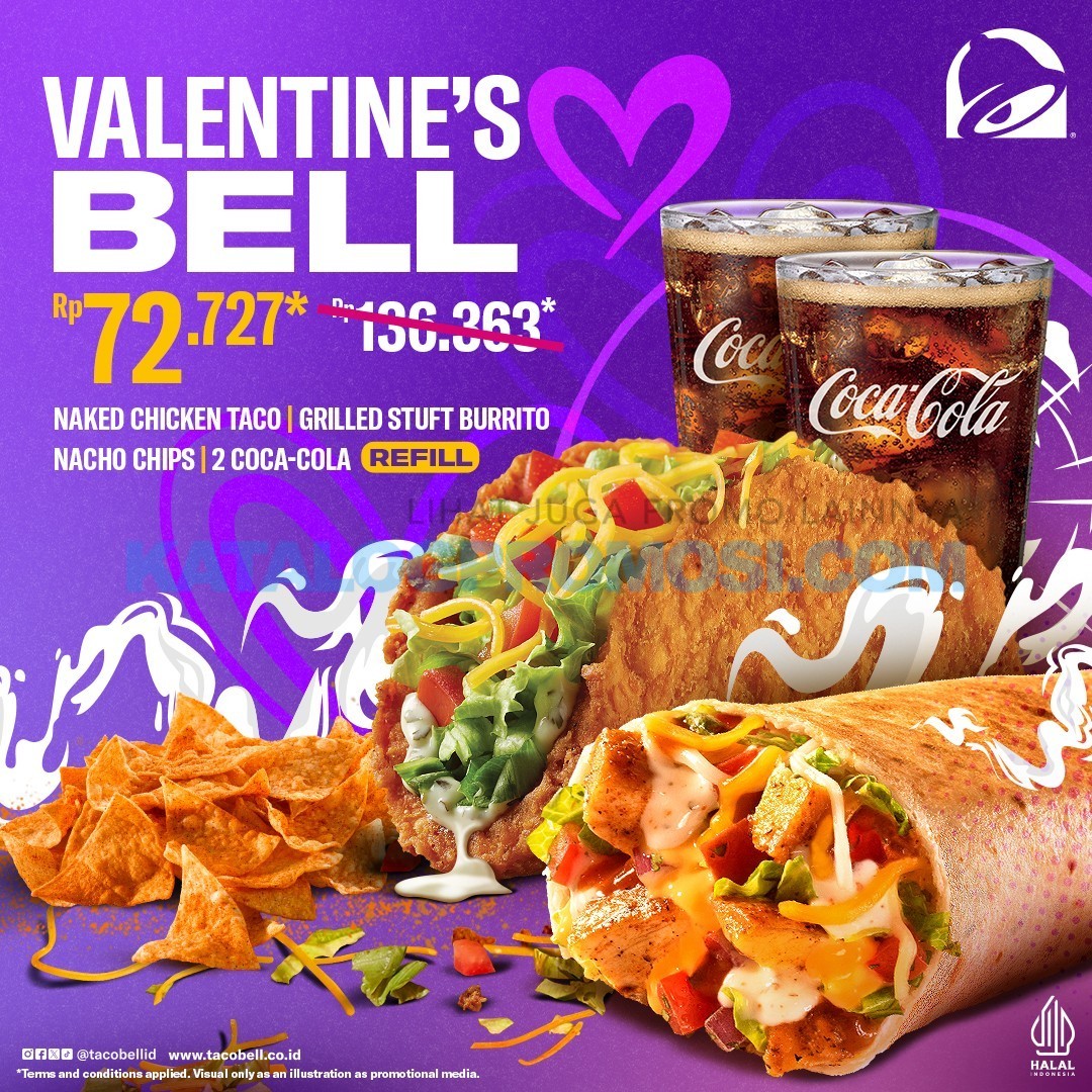 Promo TACO BELL  Valentine's Bell menu! cuma Rp. 72.727