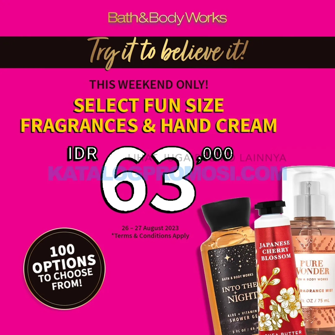 Promo Bath & Body Works Select Fun-size Fragrances and Hand Cream mulai Rp. 63.000 aja