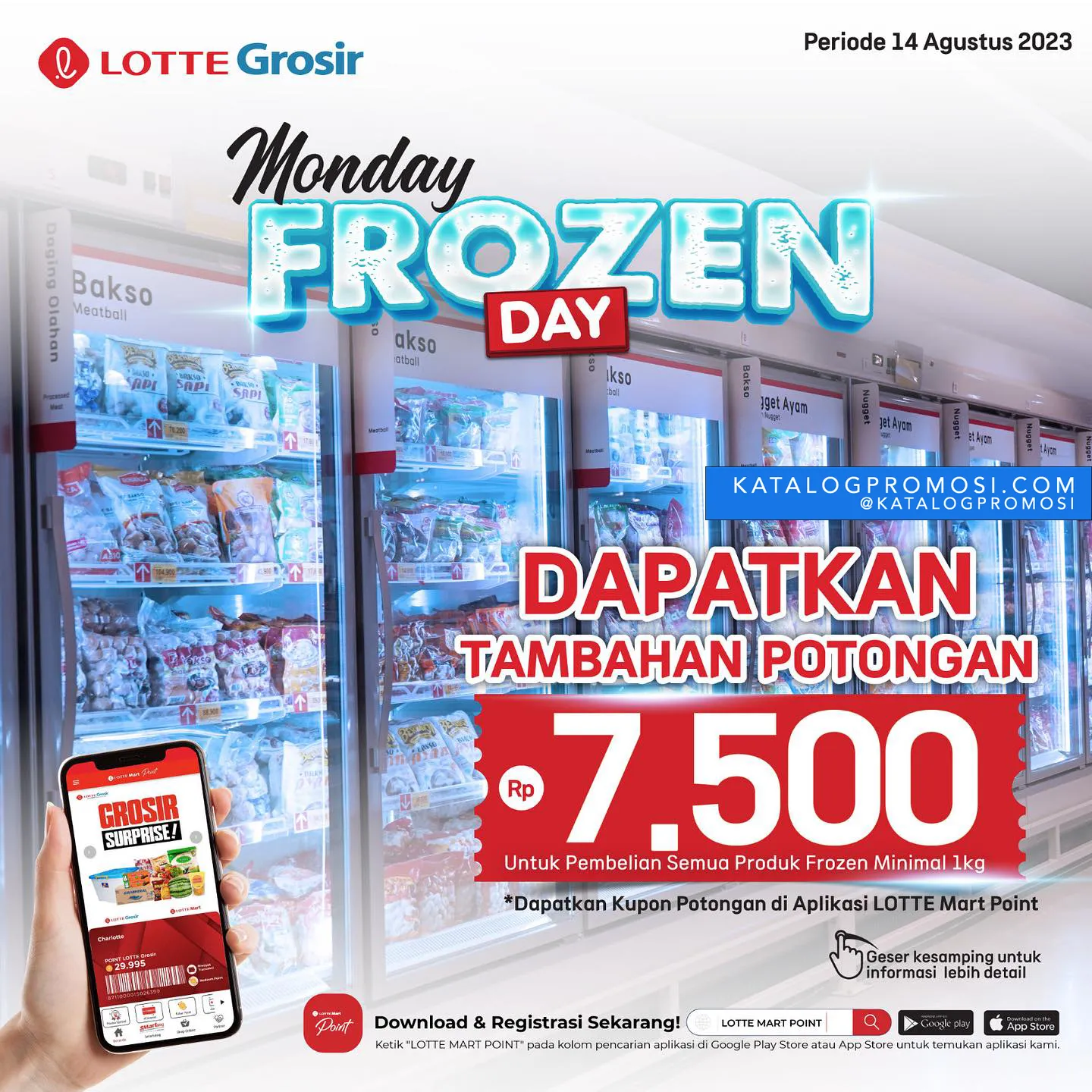 Promo LOTTE GROSIR Monday Frozen Day - Dapatkan tambahan potongan Rp 7.500