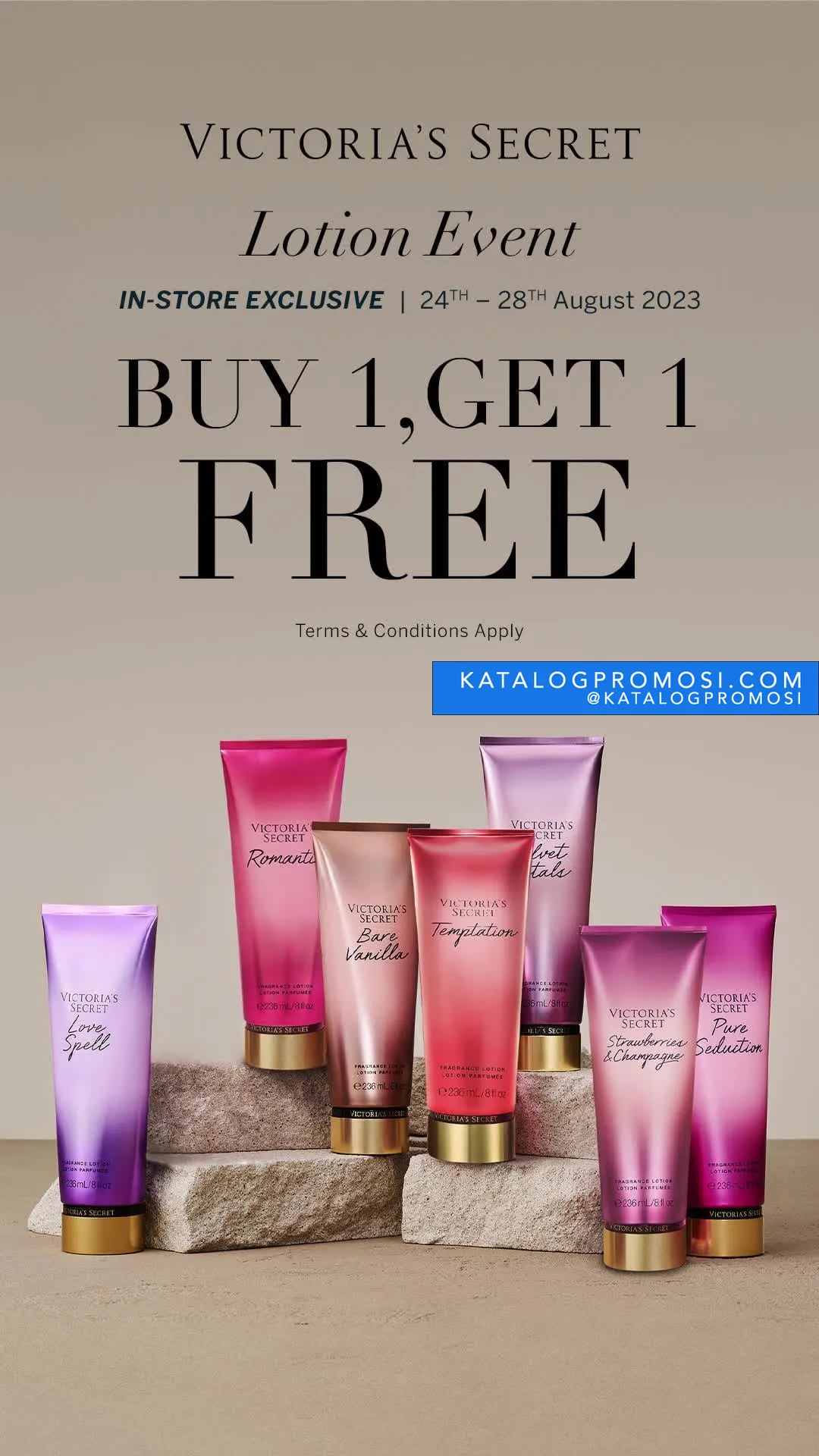 Promo Victoria’s Secret Buy 1 Get 1 Free on bestselling lotions!