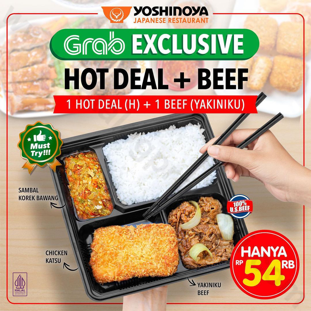 Promo Yoshinoya Grabfood Exclusive 1 Hot Deal 1 Beef Hanya Rp 54ribu