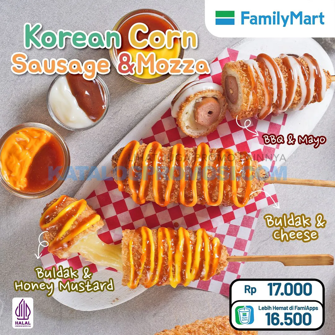 Promo FAMILYMART MENU BARU ! Korean Corn Sausage & Mozza hanya Rp. 17.000