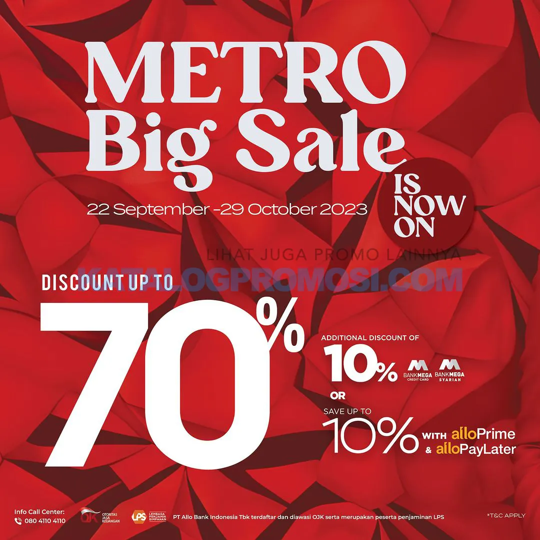 PROMO METRO BIG SALE NOW ON! Discount up to 70% + 10% off