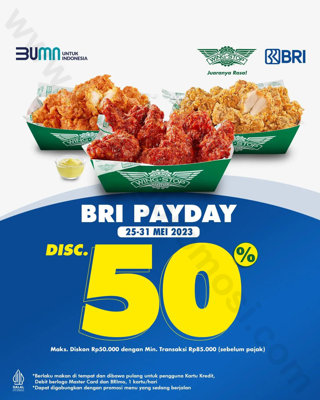 Promo WINGSTOP BRI PAYDAY dapatkan DISKON HINGGA 50