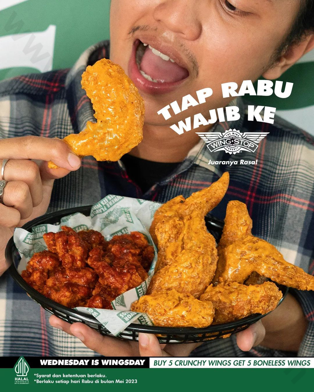 Promo WINGSTOP WEDNESDAY is WINGSDAY BELI 5 Crunchy Wings Cheezz