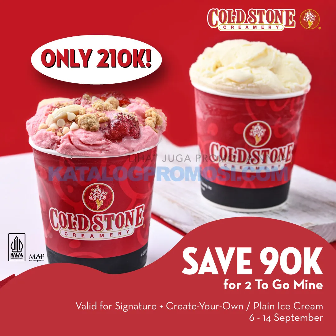 Promo Cold Stone 9.9 - SAVE 90K OFF for 2 To-Go Mine