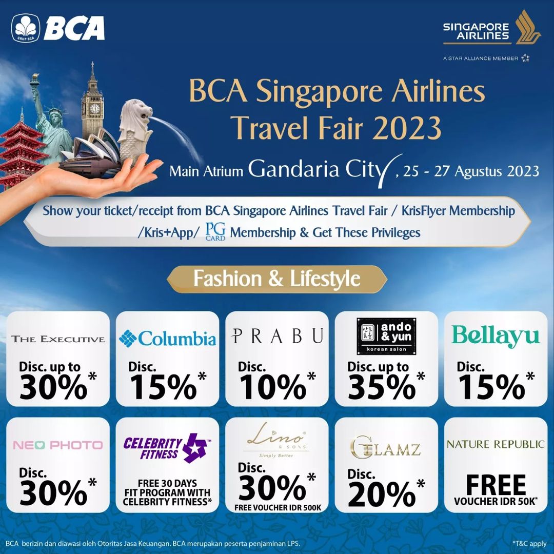 Promo BCA Singapore Airlines Travel Fair 2023 di GANDARIA CITY