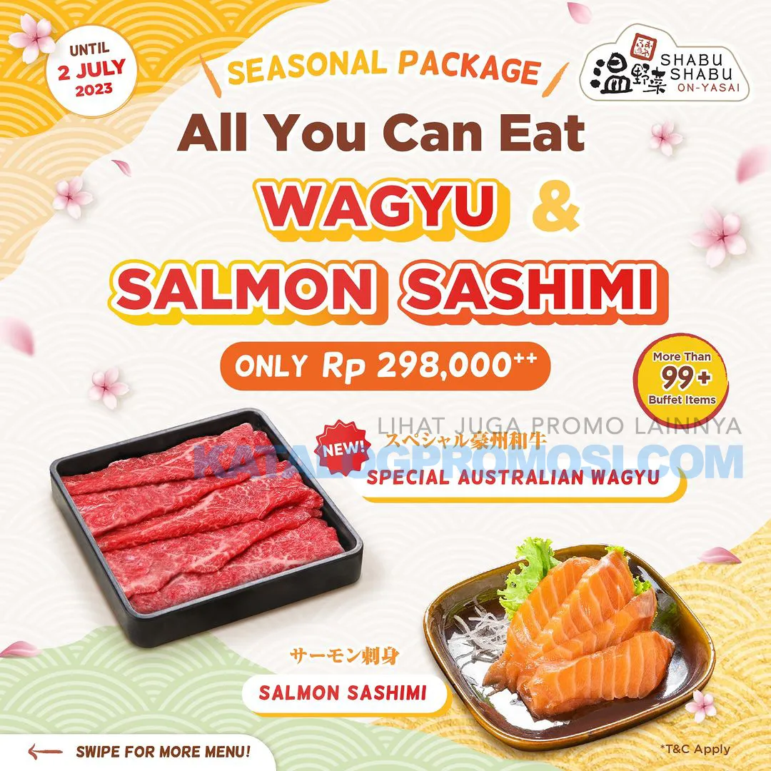Promo SHABU SHABU ON-YASAI - AYCE WAGYU & SALMON SASHIMI cuma Rp. 298.000++