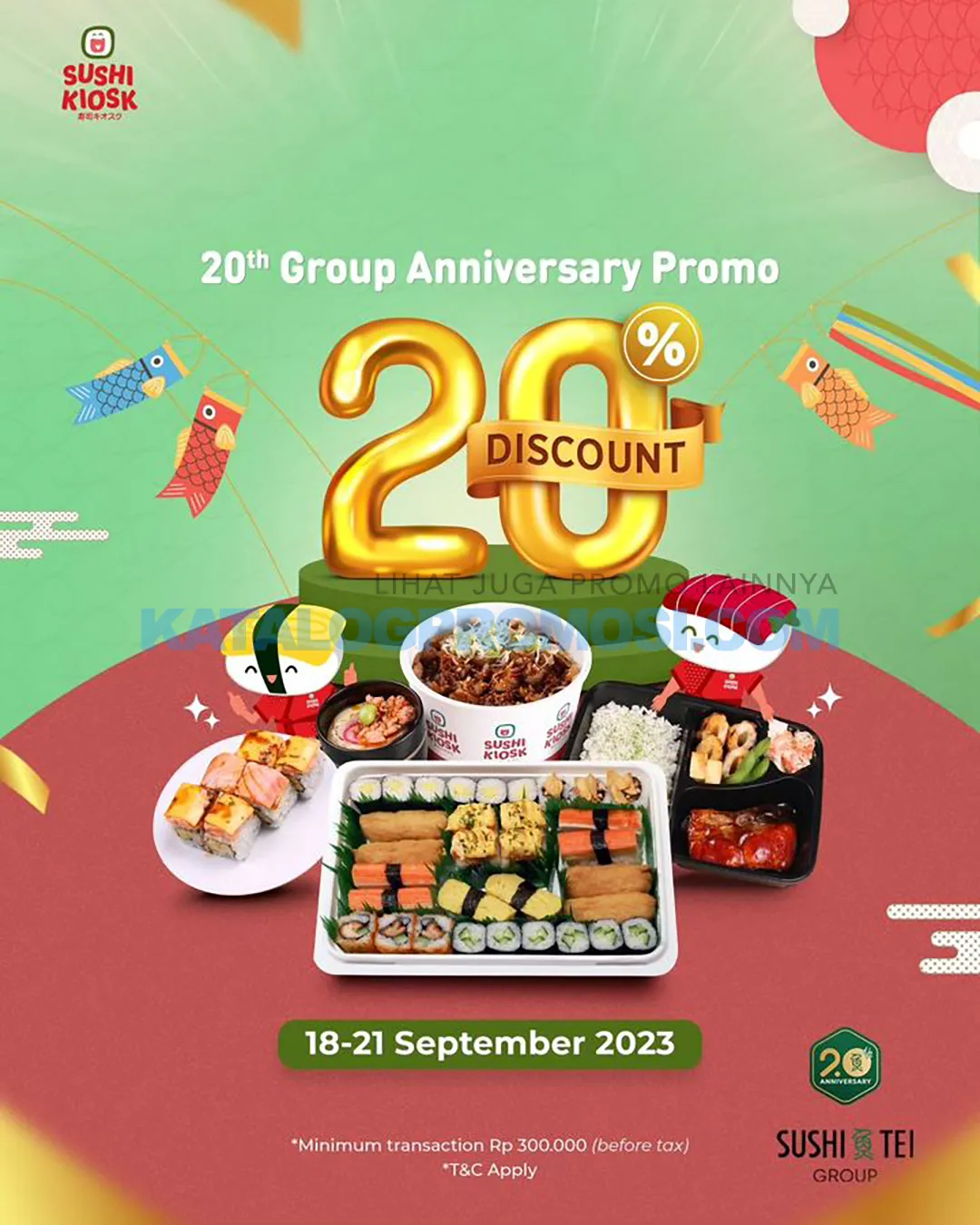 Promo Sushi Kiosk Anniversary Sushi Tei Group - Diskon 20%