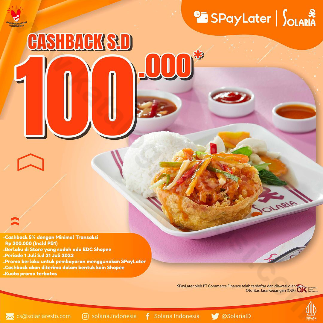 Promo SOLARIA Cashback Hingga Rp. 100RIBU Pakai SPayLater