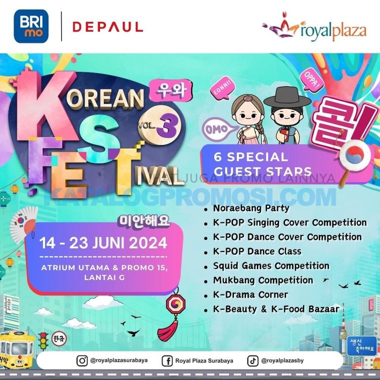 KOREAN FESTIVAL VOL.3 DI ROYAL PLAZA SURABAYA mulai tanggal 14-23 Juni 2024