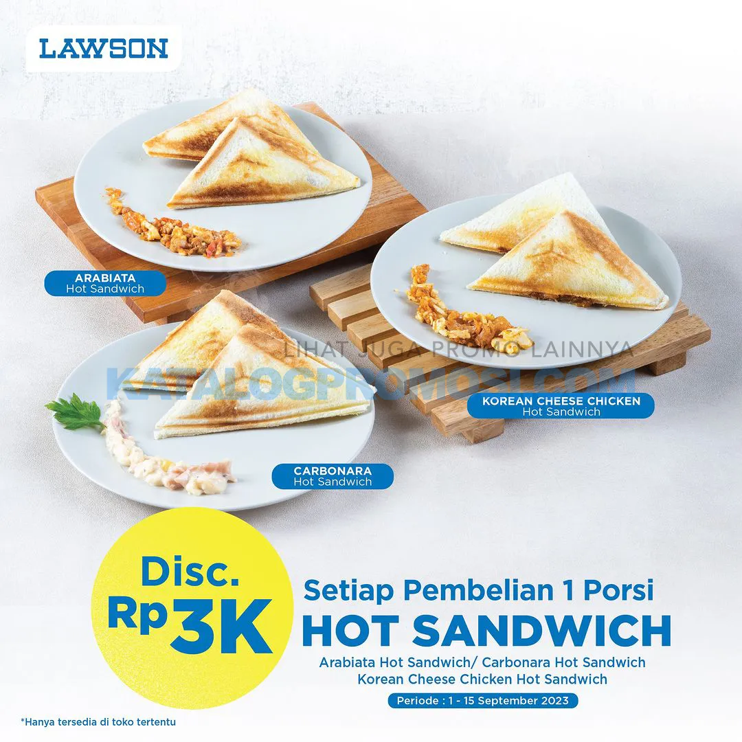 Promo LAWSON DISKON Rp. 3.000 untuk pembelian HOT SANDWICH