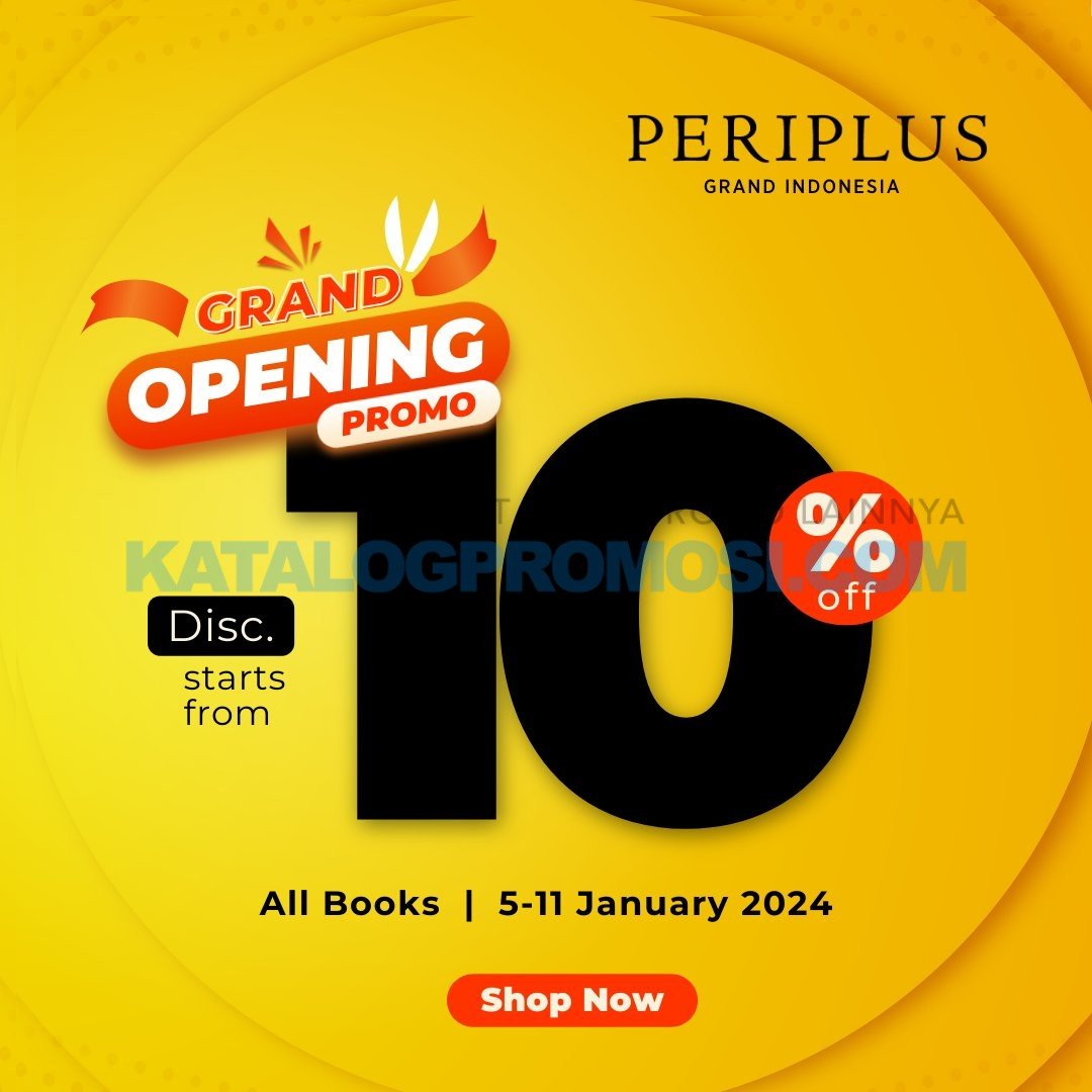 PROMO PERIPLUS GRAND INDONESIA OPENING PROMO - DISCOUNT START FROM 10% OFF