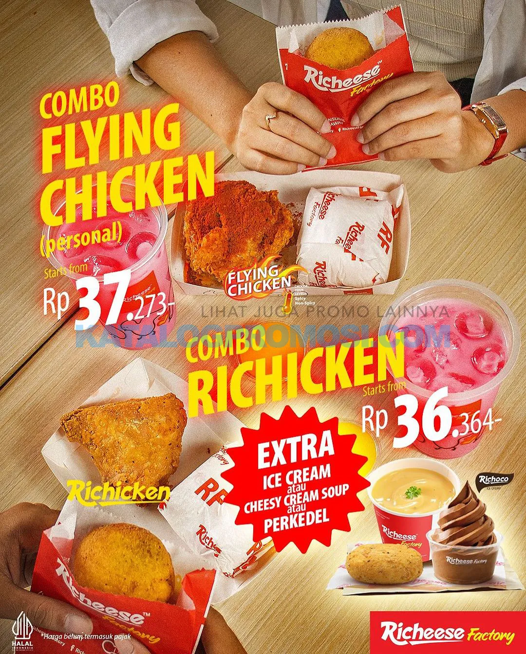 Promo RICHEESE FACTORY GRATIS EXTRA SIDE DISH