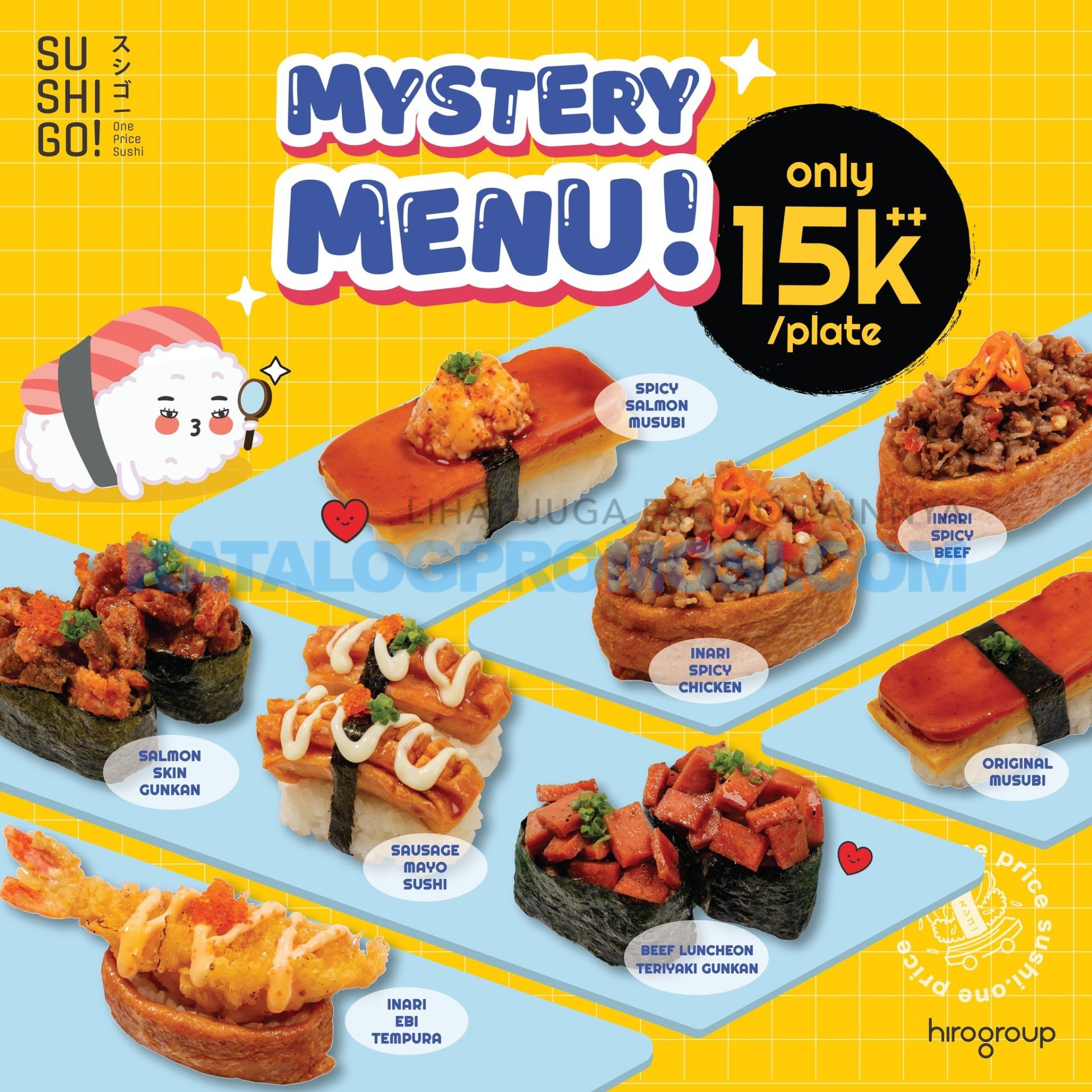 Promo SUSHI GO! MYSTERY MENU cuma Rp. 15.000++ PER PLATE tersedia mulai tanggal 12 Maret 2024