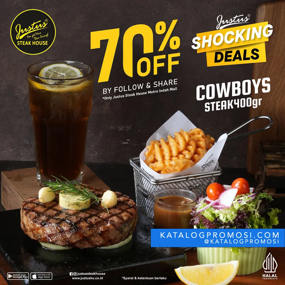 Promo Justus Steak House Shocking Deals - Diskon 70% Untuk Cowboys ...