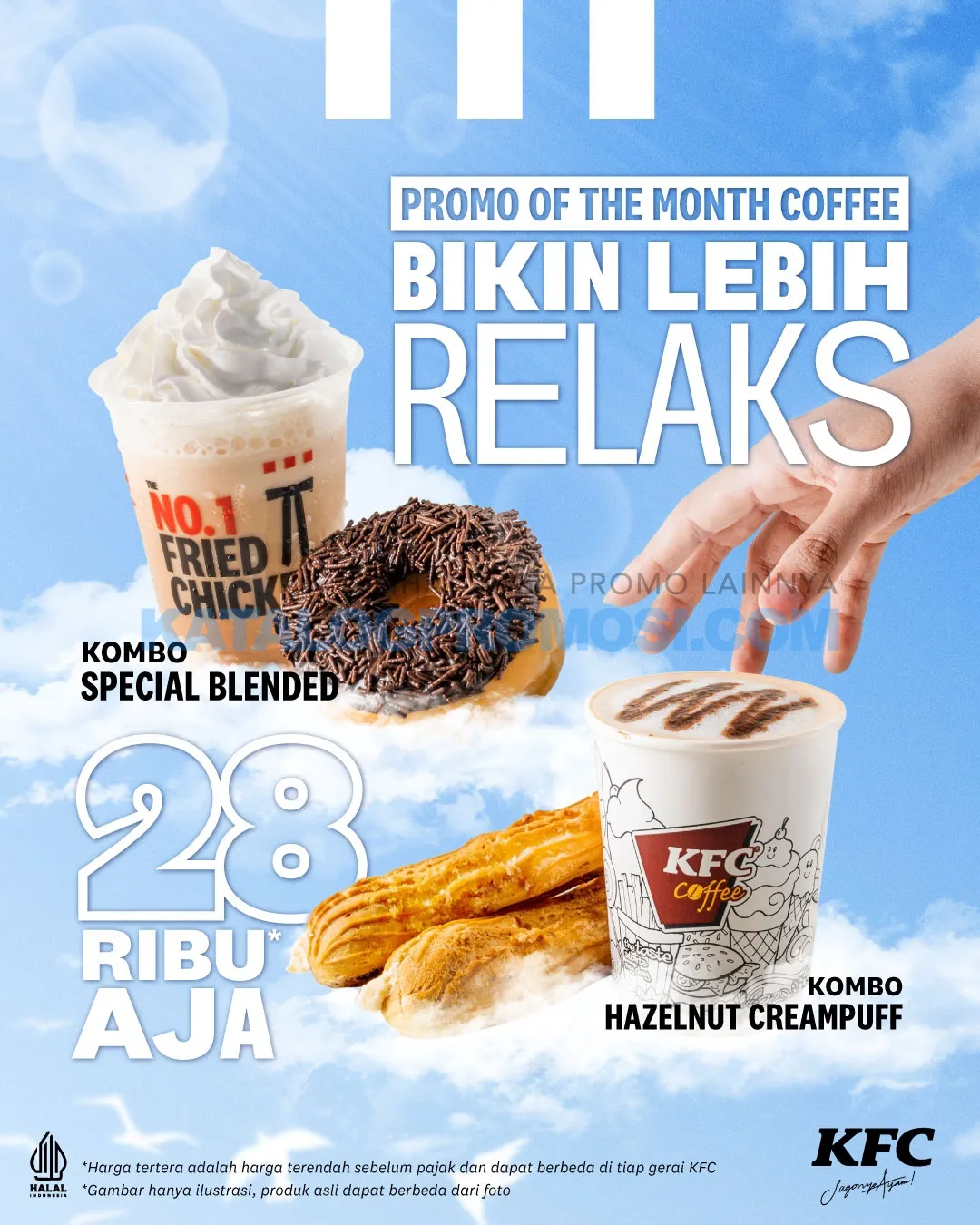 Promo KFC COFFEE OF THE MONTH - HARGA SPESIAL untuk Coffee Hazelnut / Ice Blended + 1 Donat / Cream Puff cuma Rp. 28RIBUAN