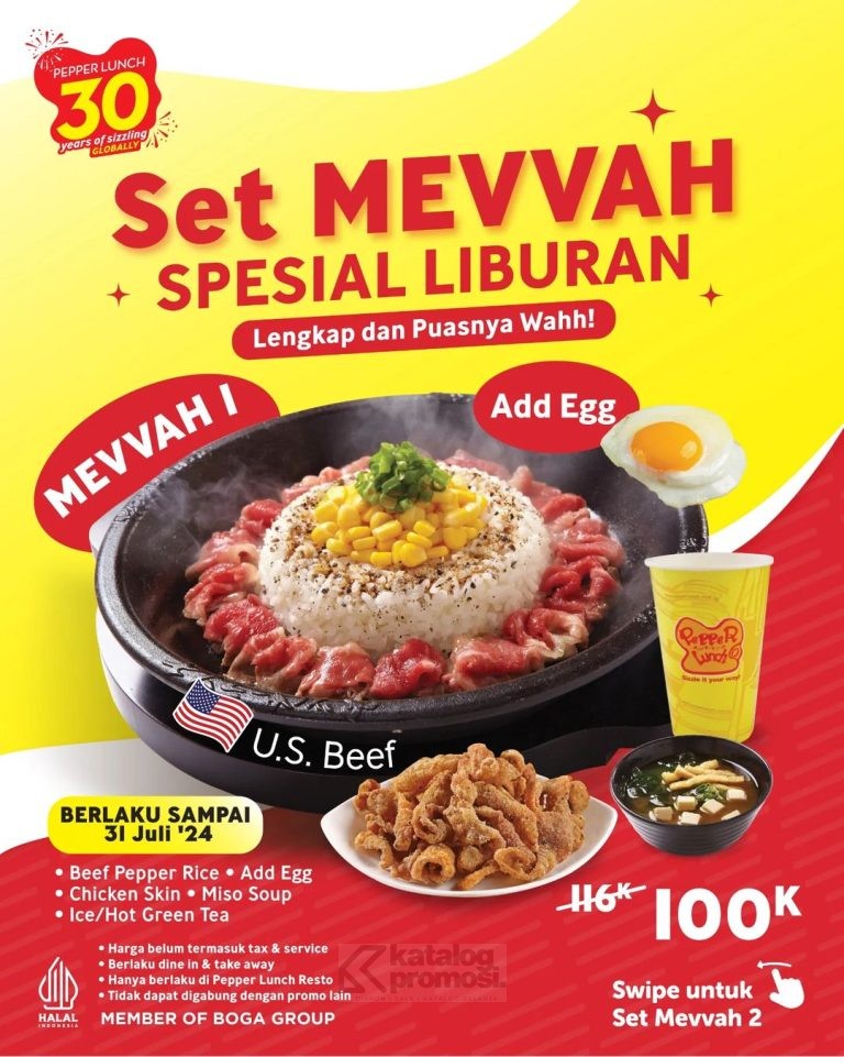 Promo PEPPER LUNCH SET MEVVAH SPESIAL LIBURAN mulai Rp. 100.000