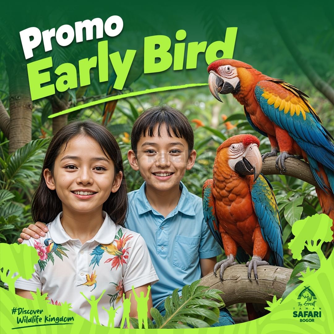Promo TAMAN SAFARI Early Bird Liburan Sekolah , HARGA SPESIAL TIKET MASUK mulai Rp. 220.500 Khusus untuk pembelian tiket di tanggal 09-15 Juni 2024