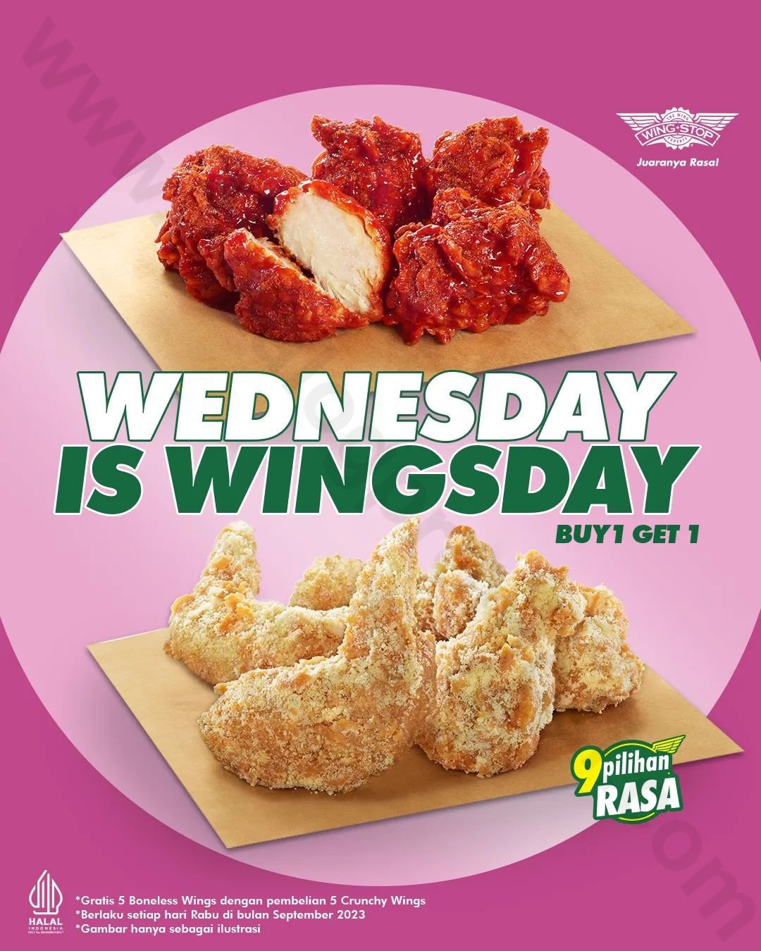 Promo WINGSTOP WEDNESDAY is WINGSDAY BELI 5 Crunchy Wings Get FREE 5