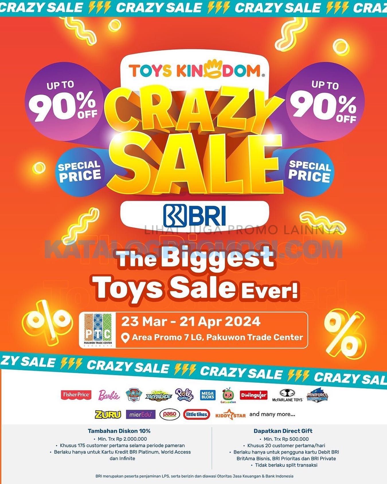 TOYS KINGDOM Crazy Sale di Pakuwon Trade Center Surabaya - DISKON HINGGA 90% hingga tanggal 21 April 2024 saja