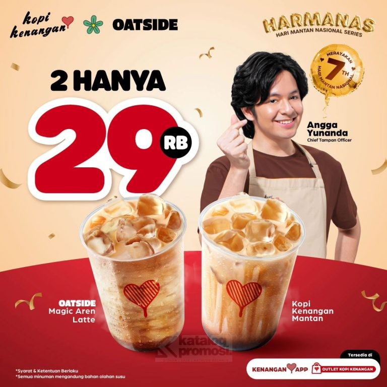 Promo KOPI KENANGAN Hari Mantan Nasional BELI 2 MINUMAN CUMA Rp. 29.000 berlaku s/d 25 Agustus 2024!