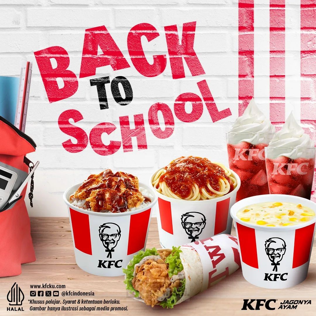 PROMO KFC Back to School Menu Paket 1 Menu + 1 Minuman cuma 13ribuan aja berlaku mulai 19 Juli – 18 Agustus 2024