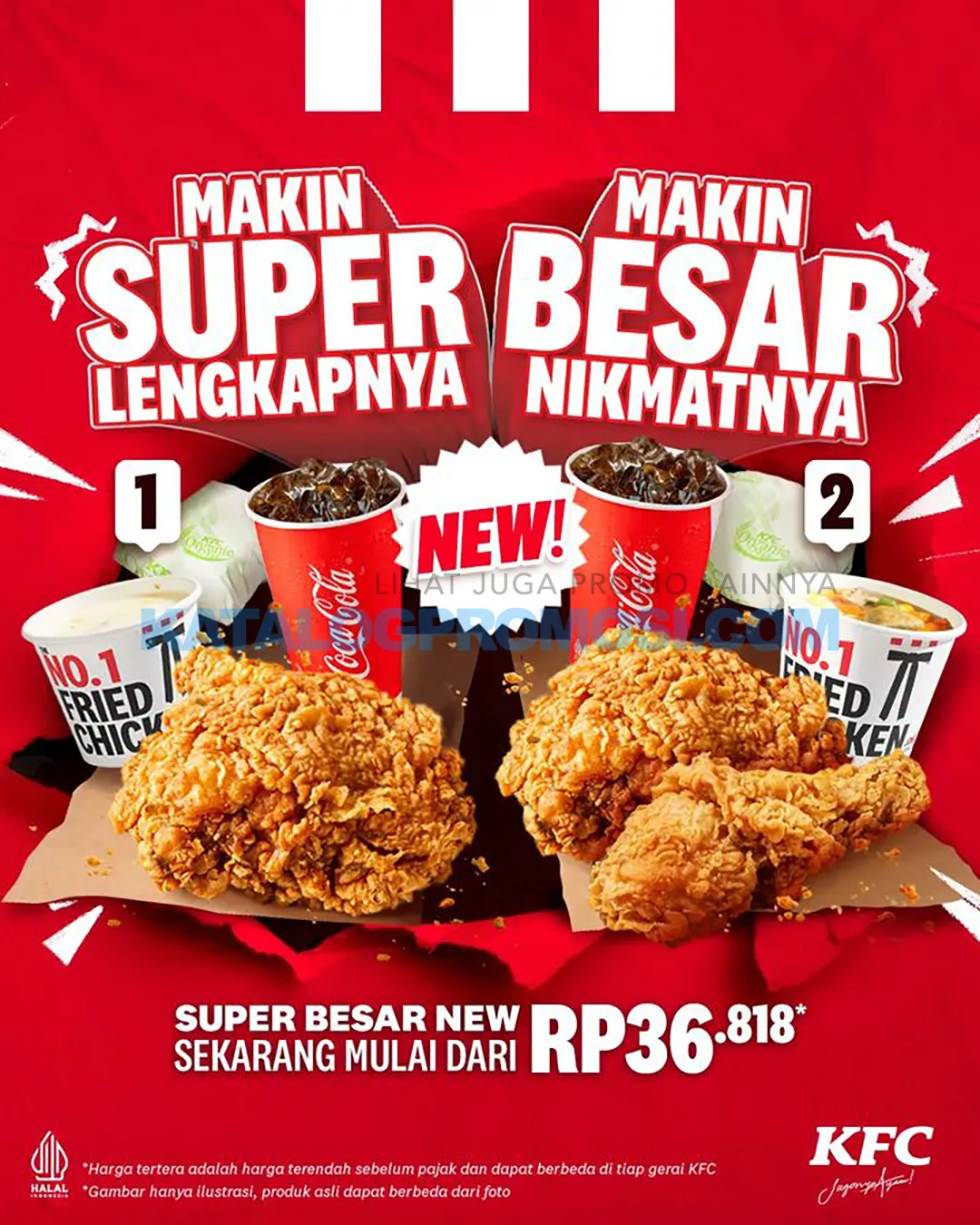 Promo KFC SUPER BESAR NEW! HARGA PAKET mulai dari Rp. 36.818*