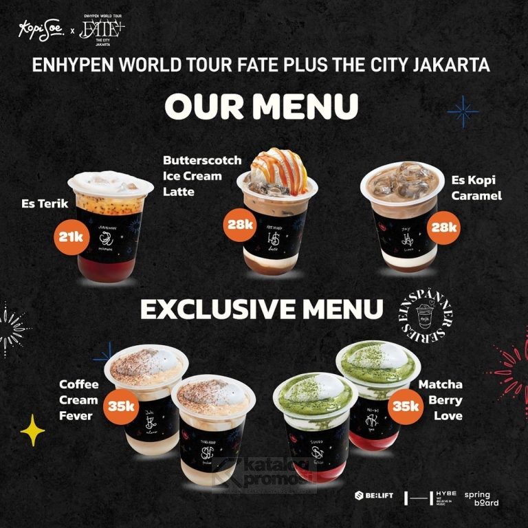 BARU! Kopi Soe x ENHYPEN WORLD TOUR FATE PLUS THE CITY JAKARTA Exclusive Menu