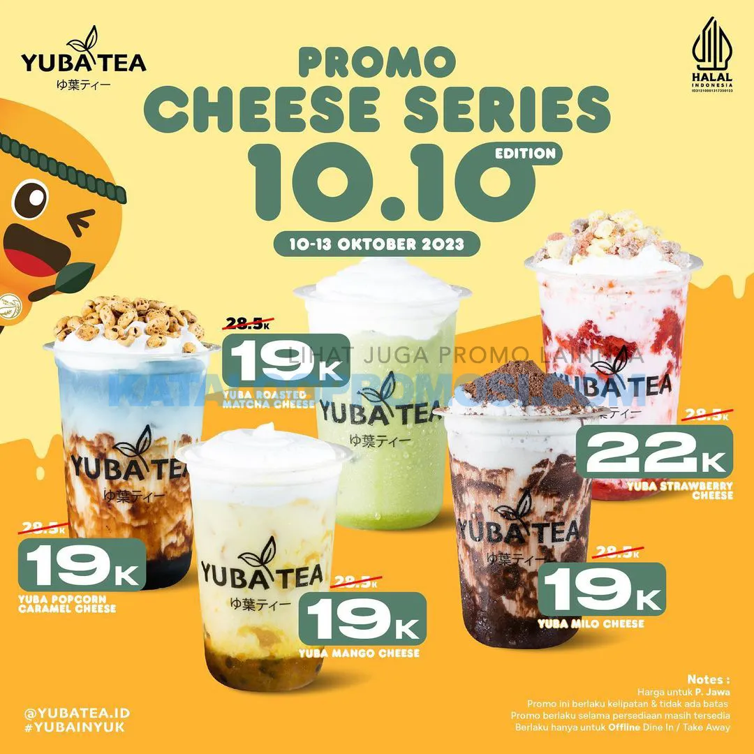 Promo YUBA TEA 10.10 - CHEESE SERIES mulai Rp. 19ribuan aja