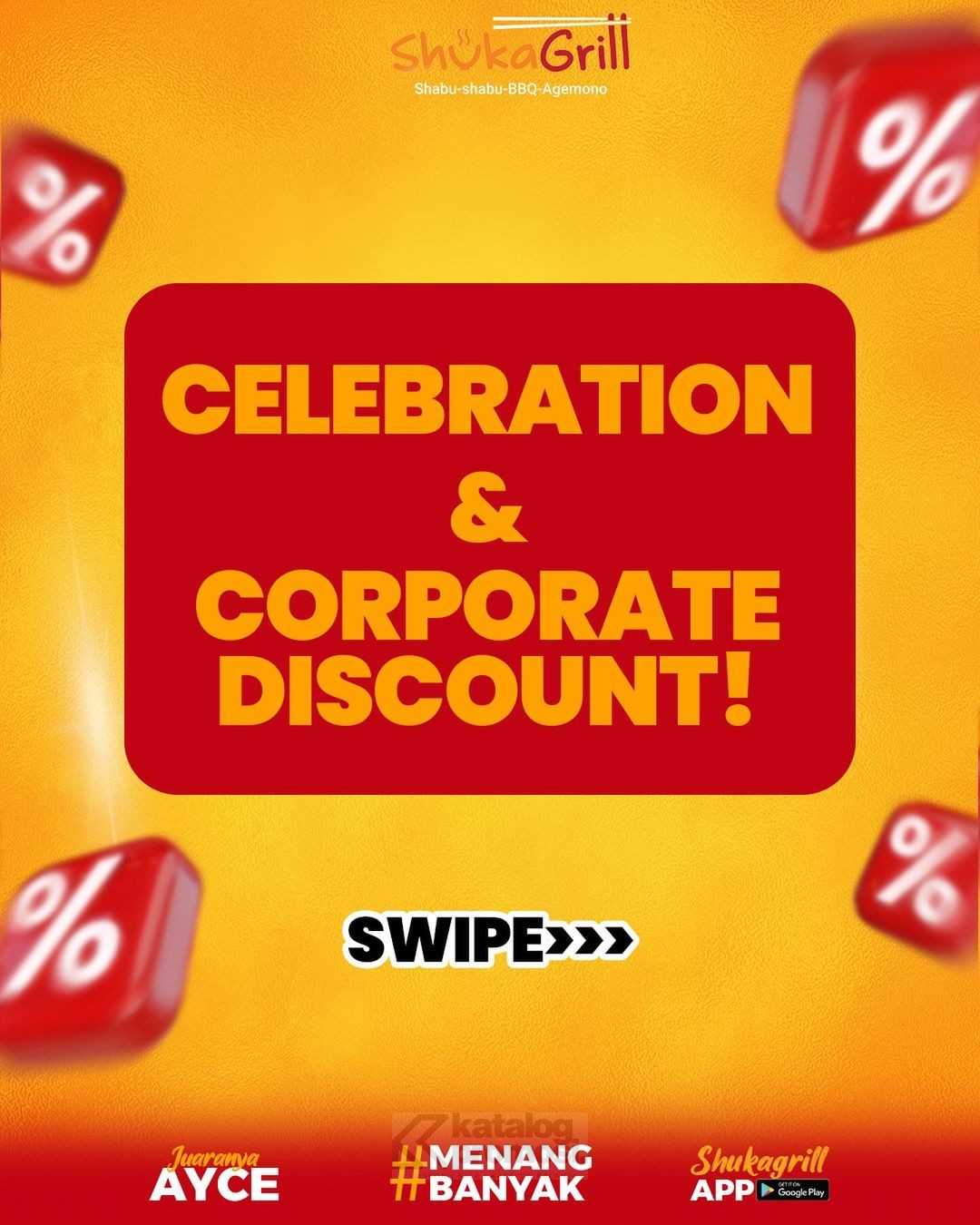 Promo SHUKAGRILL Celebration day & Corporate Discount up to 15%