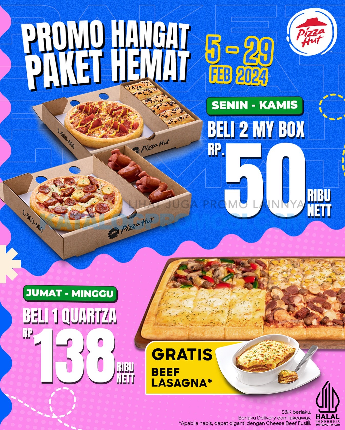 Promo PIZZA HUT PAKET HEMAT SETIAP HARI berlaku mulai tanggal 05-29 FEBRUARI 2024