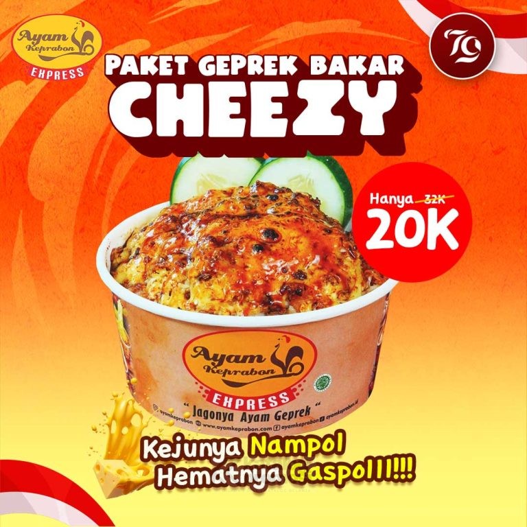 Promo AYAM KEPRABON PAKET GEPREK BAKAR CHEEZY cuma Rp. 20.000