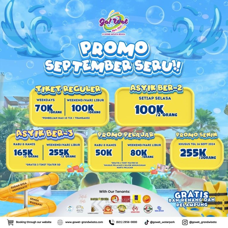 Promo GOWET GRAND WISATA HEY NOV! HARGA TIKET mulai RP. 50RIBU AJA berlaku selama bulan SEPTEMBER 2024