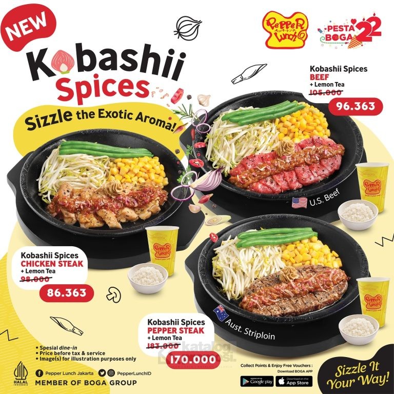 Promo PEPPER LUNCH Menu Baru KOBASHII SPICES mulai Rp. 86.363