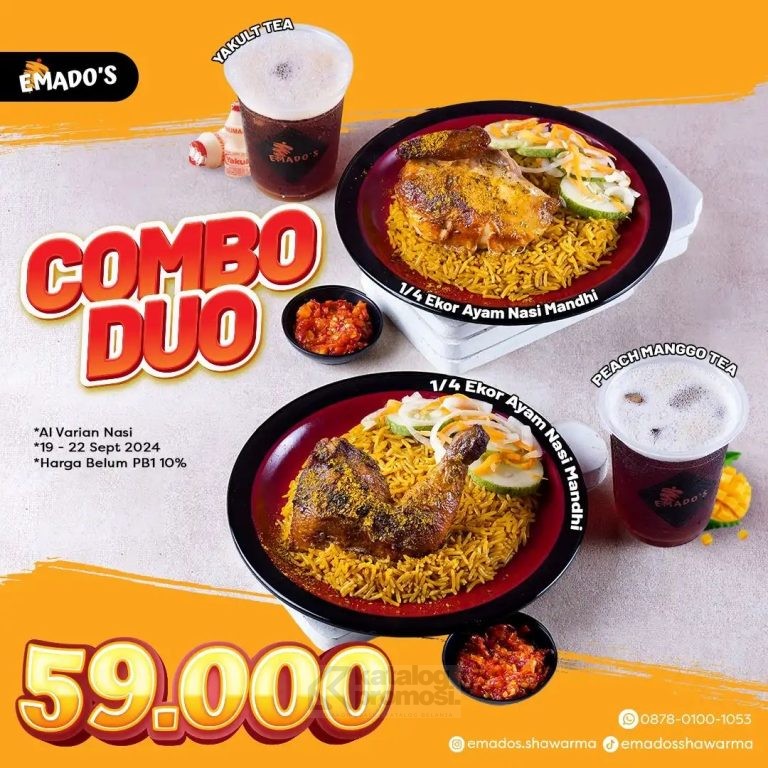 Promo EMADO'S SHAWARMA COMBO DUO - Paket Makan Berdua cuma Rp. 59.000