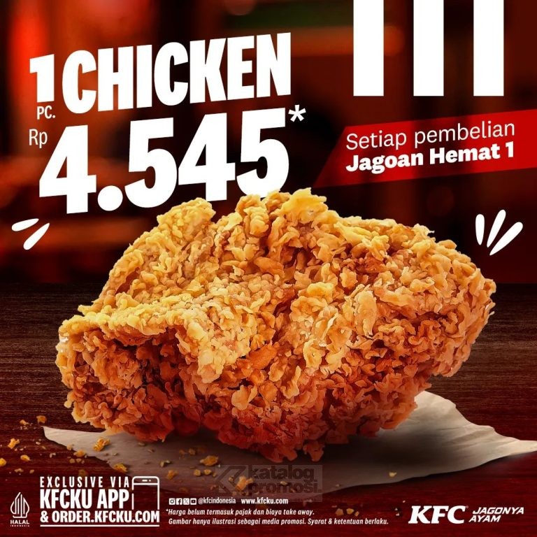 Promo KFC TEBUS MURAH 1PC AYAM cuma Rp 4.545*