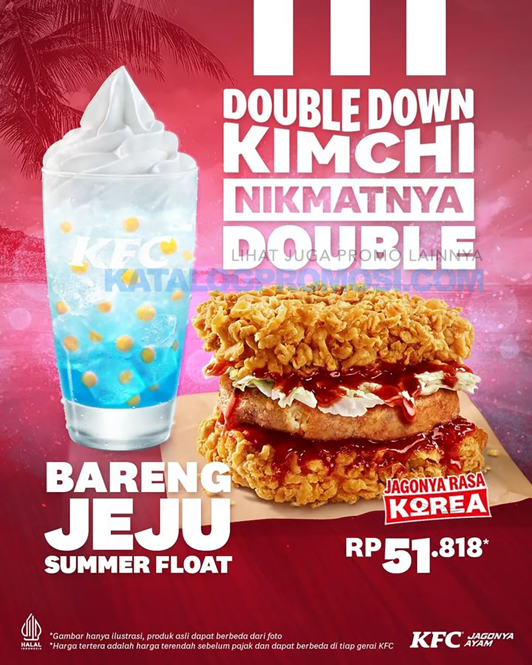 Promo KFC COMBO DOUBLE DOWN KIMCHI + JEJU SUMMER FLOAT