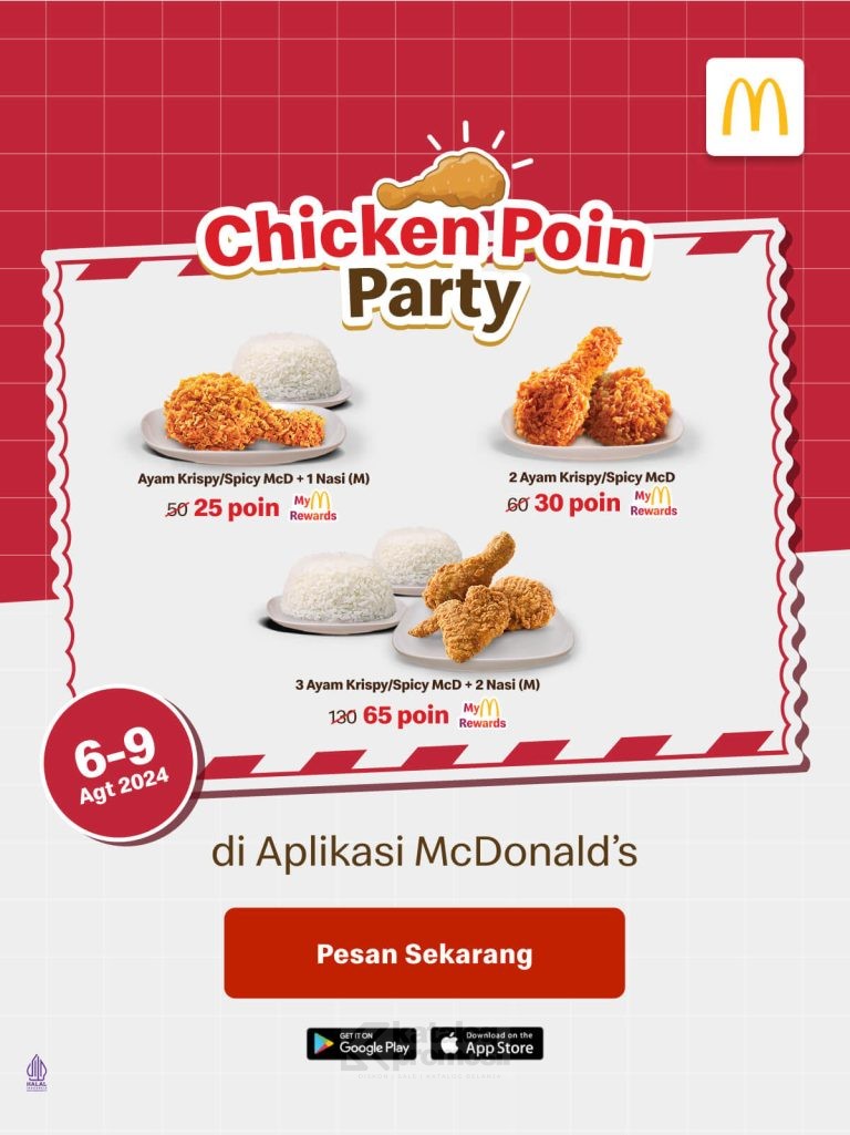 Promo MCDONALDS Chicken Poin Party Tukar 30 Poin bisa dapat Ayam MCD