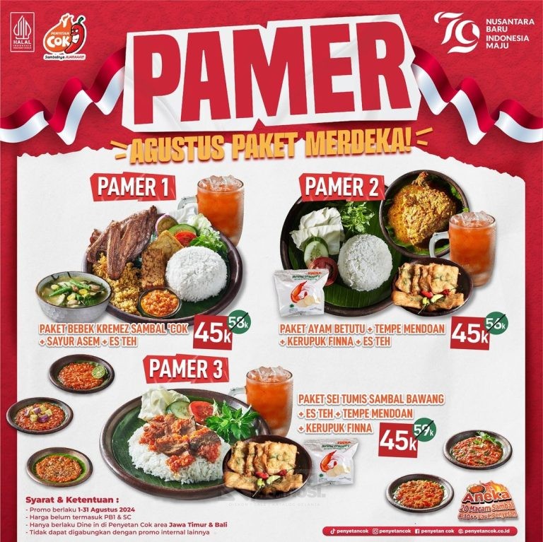 Promo PENYETAN COK AGUSTUS PAKET MERDEKA SEMUA SERBA Rp. 45.000